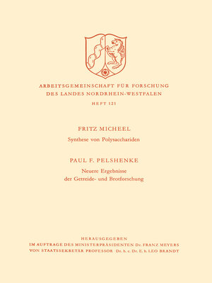 cover image of Synthese von Polysacchariden. Neuere Ergebnisse der Getreide- und Brotforschung